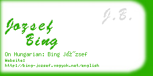 jozsef bing business card